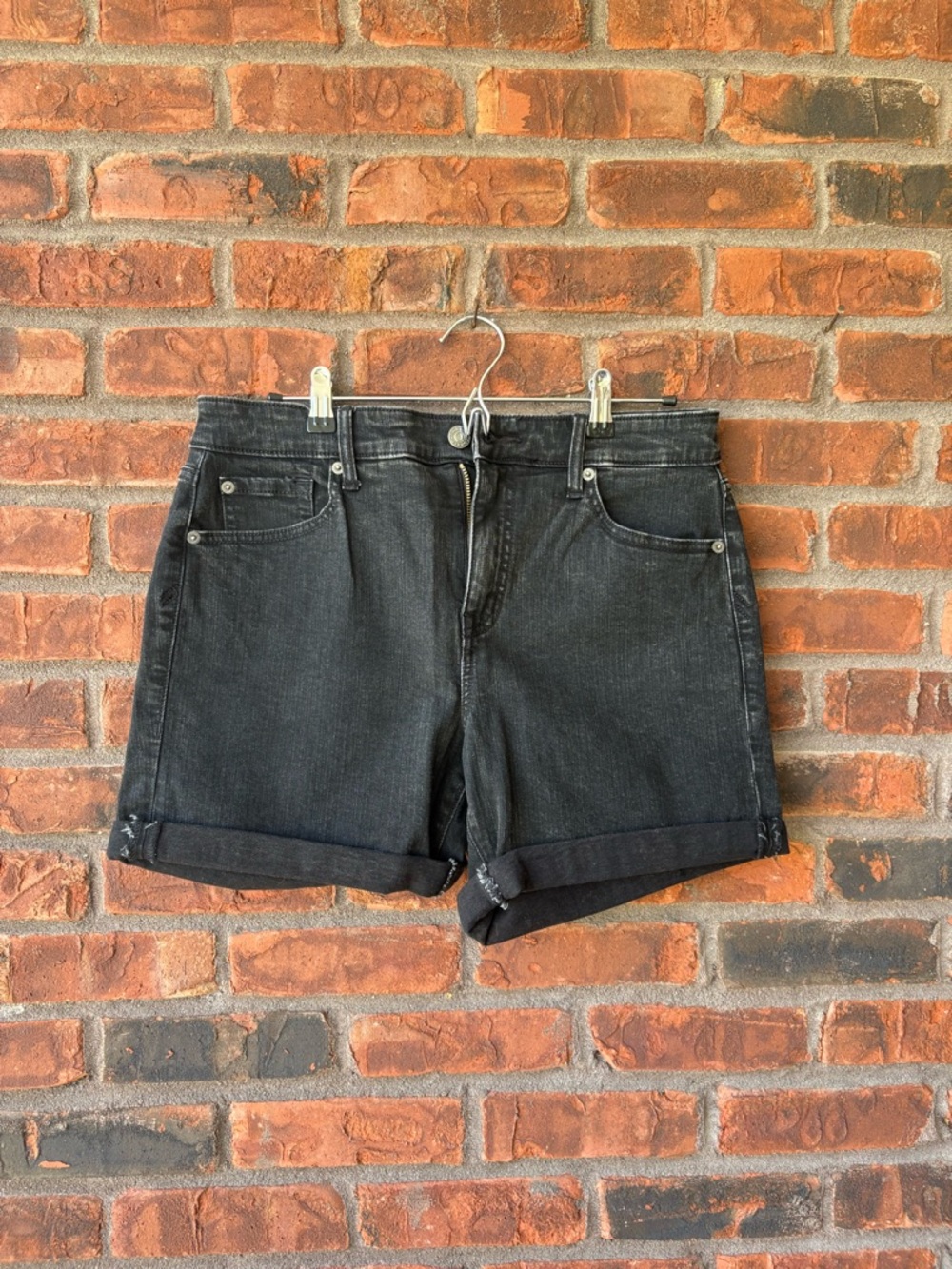 Torrid Black Roll-Cuff Denim Shorts